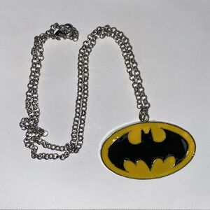 Batman Pendant Necklace Yellow Black‎ Charm Cosplay Costume Jewelry New 20in